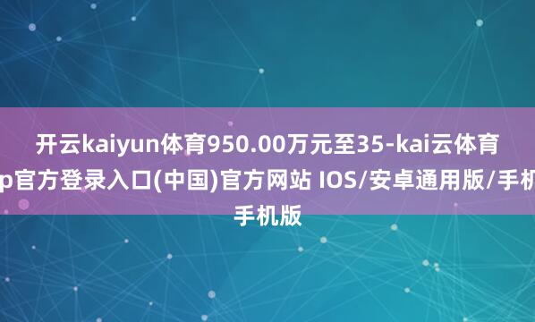 开云kaiyun体育950.00万元至35-kai云体育app官方登录入口(中国)官方网站 IOS/安卓通用版/手机版