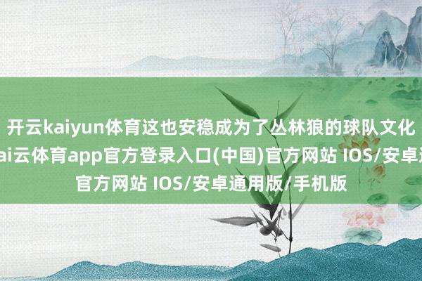 开云kaiyun体育这也安稳成为了丛林狼的球队文化中的一部分-kai云体育app官方登录入口(中国)官方网站 IOS/安卓通用版/手机版